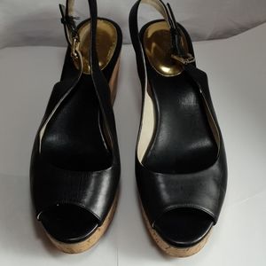 Michael kors  black wedge  sandals 9M
